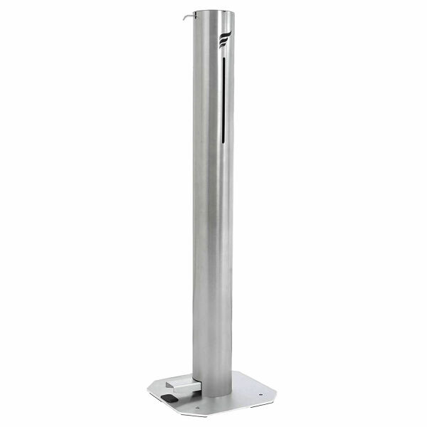 astreea® Model L Desinfektionssäule aus Edelstahl mit Pedal und 2,0L Kanister