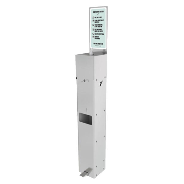 astreea® Model Station Desinfektionssäule aus Edelstahl mit Pedal und 5L Kanister